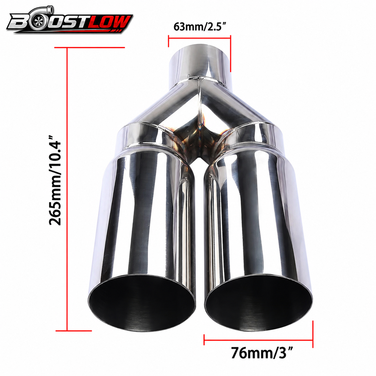 Boostlow TwinFlow 63mm Inlet 76mm (1 ud)