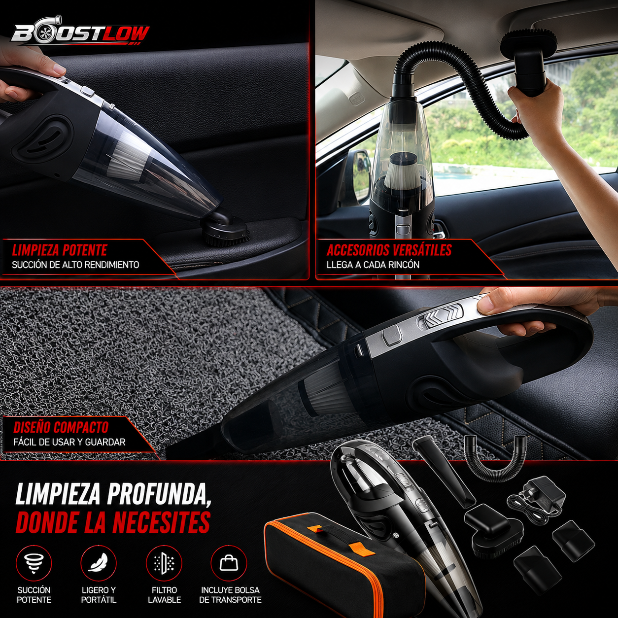 BOOSTLOW ASPIRADORA PORTÁTIL